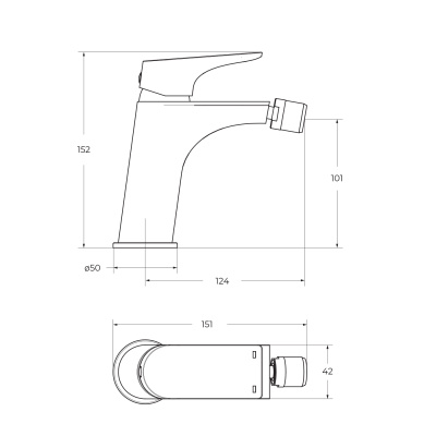 Смеситель для биде без донного клапана  MARINO-BD-CRM-W0  Belbagno фото в интернет-магазине Русалия