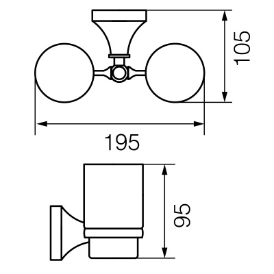 Стакан двойной настенный VR.GIL-6442.DO Gialetta Dorato Veragio фото в интернет-магазине Русалия