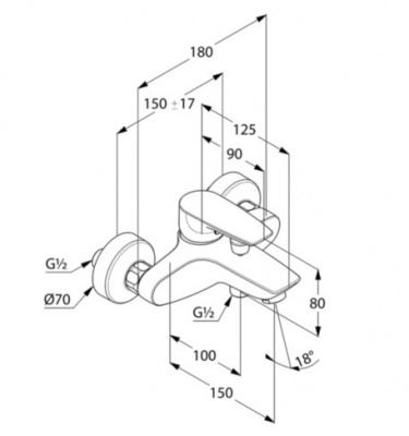 Смеситель для ванны PURE&SOLID 346810575 KLUDI фото в интернет-магазине Русалия