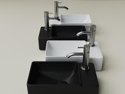 Умывальник подвесной прямоугольный (чаша слева, отверстие под смеситель справа) Element 395*220*125мм CN5045 Ceramica Nova фото в интернет-магазине Русалия