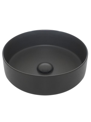 AQM5012 Раковина накладная круглая, цвет темно-серый матовый. 355x355x120 фото в интернет-магазине Русалия