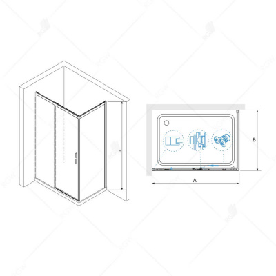 Душевой уголок 130х80 LE-41 RGW фото в интернет-магазине Русалия
