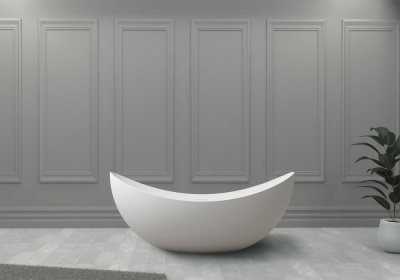 Ванна из искусственного камня ABBER Stein AS9633 белая матовая 180х80х75 см фото в интернет-магазине Русалия