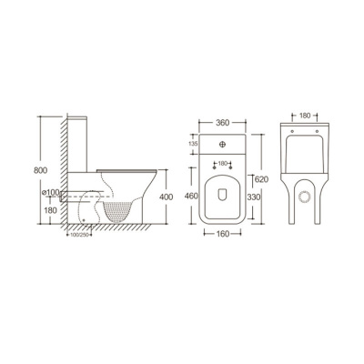 Унитаз ELLEROS напольный безободковый Ceruttispa CT10093 (620х360х800) фото в интернет-магазине Русалия