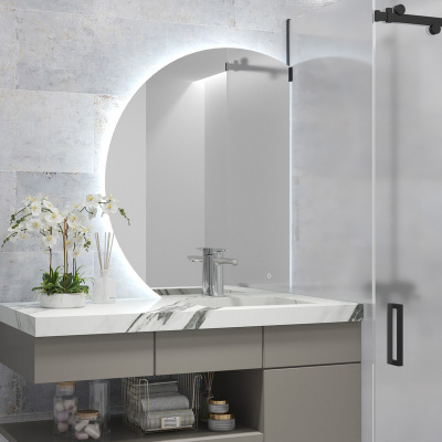 Зеркало с подсветкой Erist 800х1000 открытая подветка, реверс ЗЛП3565 Continent фото в интернет-магазине Русалия