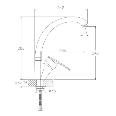 Смеситель для кухни Haiba (HB4106-2) фото в интернет-магазине Русалия