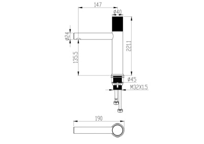 Смеситель для раковины OLIVE'S MANSA оружейная сталь (36100MNGM) фото в интернет-магазине Русалия