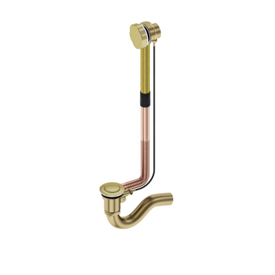 Cлив-перелив латунный полу-автоматический для ванны 8003 золото Timo фото в интернет-магазине Русалия