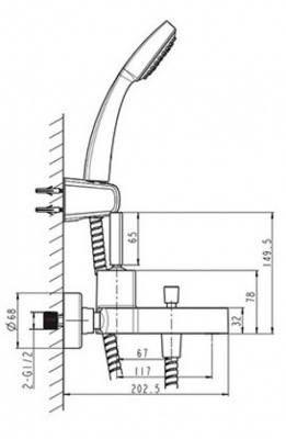Смеситель для ванны с гарнитуром Spring F679113C-B Bravat фото в интернет-магазине Русалия