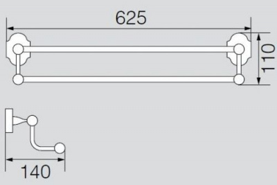 Полотенцедержатель двойной 60 см VR.STD-7722.BR Stanford Bronzo Veragio фото в интернет-магазине Русалия