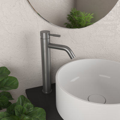 Смеситель для умывальника высокий RUSH Melos (SUS1101-12Grey) фото в интернет-магазине Русалия