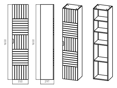 Шкаф - пенал Gloster 35 правый GLOS-05035-48-2П Brevita фото в интернет-магазине Русалия