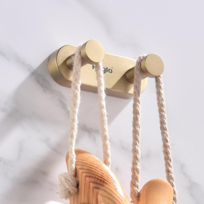 Крючок для ванной комнаты Raglo R300.052.03, золотой сатин фото в интернет-магазине Русалия