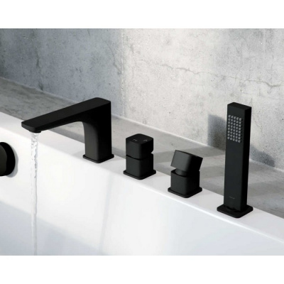 Смеситель на борт ванны EXCELLENT Keria AREX.2034BL (черный мат) фото в интернет-магазине Русалия