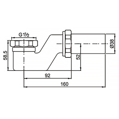 Сифон для ванны или душевого поддона без выпуска, G 1 1/2х40, латунь AZ-112-Br AZARIO фото в интернет-магазине Русалия