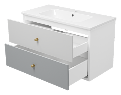 Тумба Анастейша 100 подвесная с раковиной Dreja Euphoria 100 Brevita фото в интернет-магазине Русалия