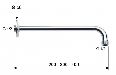 Кронштейн для верхнего душа 40 см Remer 34340NO, черный матовый фото в интернет-магазине Русалия