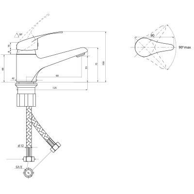 Смеситель Славен  для умывальника Дача В (СЛ-ОД-В10) фото в интернет-магазине Русалия