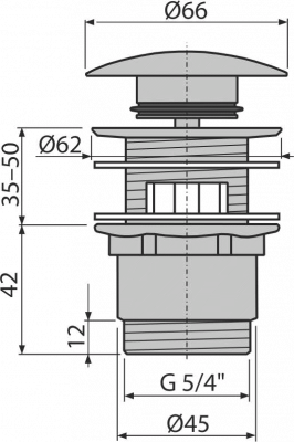 Донный клапан для раковины А390 AlcaPlast фото в интернет-магазине Русалия