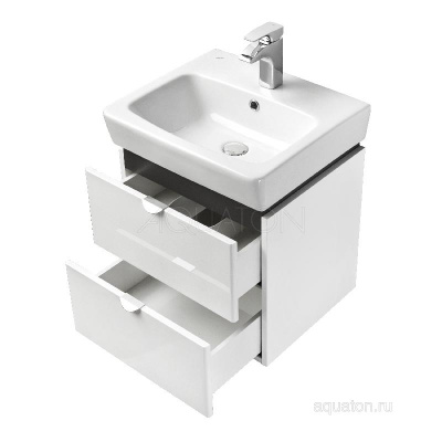 Тумба под раковину AQUATON Скай PRO 50 белый глянец 1A238001SY010 фото в интернет-магазине Русалия