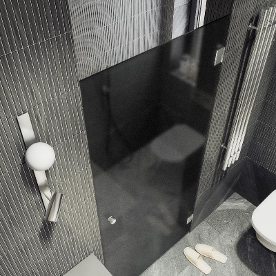 Душевая дверь на петлях 1950*905 Стекло 8 мм Графит матовый, фурнитура - хром MGD-528-4 MaybahGlass фото в интернет-магазине Русалия