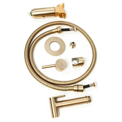 Гигиенический душ со смесителем встраиваемый Hansberge H3099MG, матовое золото фото в интернет-магазине Русалия