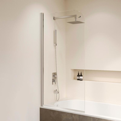 Шторка на ванну RGW SC-109 (H-1400), стекло прозрачное, профиль хром фото в интернет-магазине Русалия