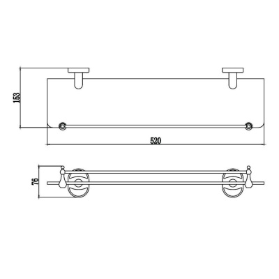 Полка стеклянная Savol S-007091, хром фото в интернет-магазине Русалия