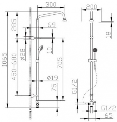 Душевая система Fit D283CP-2A-RUS Bravat фото в интернет-магазине Русалия