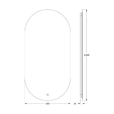 Зеркало с LED-подсветкой настенное OPTI DEFESTO 50x100 см, DF 2904S фото в интернет-магазине Русалия