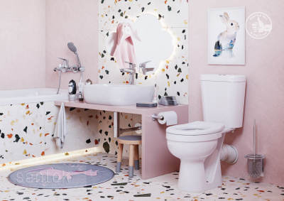 Унитаз - компакт детский с сиденьем термопласт Каспер 1WH501741 Сантек фото в интернет-магазине Русалия