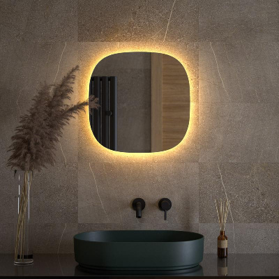 Зеркало с LED-подсветкой настенное OPTI DEFESTO 50x50 см, DF 2858 фото в интернет-магазине Русалия