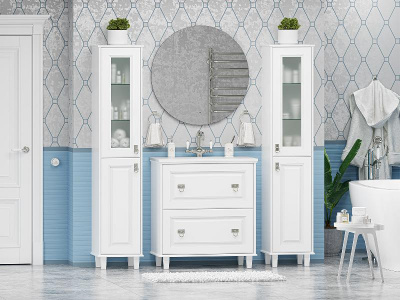 Шкаф - пенал Версаль 35 левый (белый) П-Вер05035-011ВСЛ Misty фото в интернет-магазине Русалия