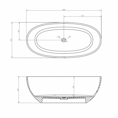 Прозрачная ванна ABBER Kristall AT9701Onyx 165х78х58 см фото в интернет-магазине Русалия