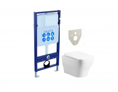 SET AQUATEK АМАДЕО cm (рама AQUATEK Standard INS-0000012(без клавиши и крепежа)+унитаз АМАДЕО AQ1180-00 с тонким сиденьем soft-close фото в интернет-магазине Русалия