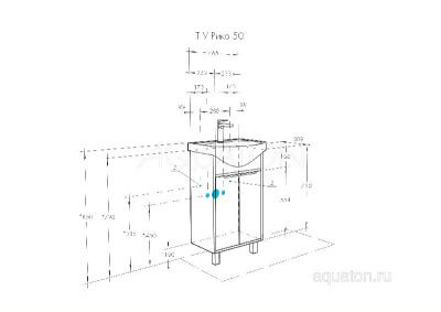 Тумба под раковину AQUATON Рико 50 белый, ясень фабрик 1A212401RIB90 фото в интернет-магазине Русалия