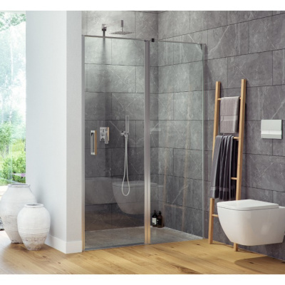 Душевая дверь со стенкой EXCELLENT Mazo 90 см (хром) фото в интернет-магазине Русалия