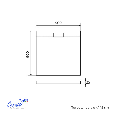Душевой поддон Ceruttispa Q9090USB из искусственного камня (90х90x25) фото в интернет-магазине Русалия