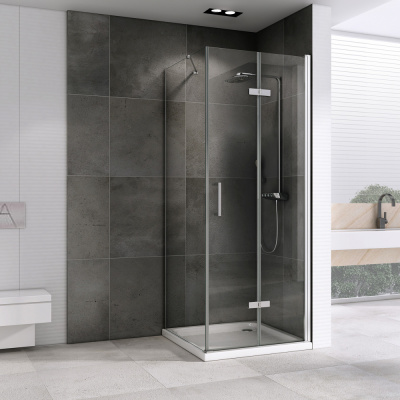 Душевой уголок ABBER Zart AG08100P-S91 90х100 прямоугольный, профиль хром, прозрачное стекло фото в интернет-магазине Русалия