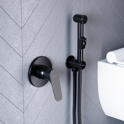 777500300 Jupiter, смеситель монтируемый в стену (черный) фото в интернет-магазине Русалия