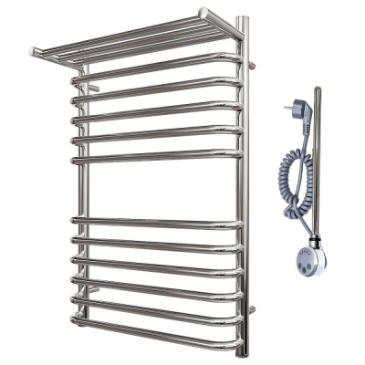 Полотенцесушитель электрический Point Нептун PN09158SPE П11 500x800 с полкой левый/правый, хром фото в интернет-магазине Русалия