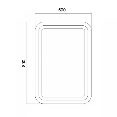 Зеркало Стиль 500х800 с сенсорным выключателем, на подложке (CS00080496) фото в интернет-магазине Русалия