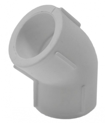 Угольник 45°, белый полипропилен 25 мм Millennium фото в интернет-магазине Русалия