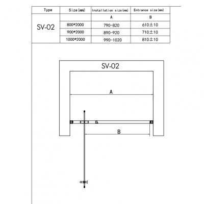 Распашная дверь для душа 100 SV-02 RGW фото в интернет-магазине Русалия