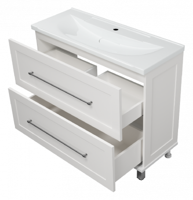 Тумба Марта 100 (белая) с раковиной Misty EVVA 100 Misty фото в интернет-магазине Русалия