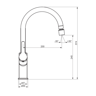 310722000 Eclipse, смеситель для кухни с двухрежимным регулируемым аэратором, хром фото в интернет-магазине Русалия