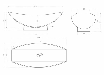 Ванна из искусственного камня ABBER Stein AS9610 белая матовая 180х80х60 см фото в интернет-магазине Русалия