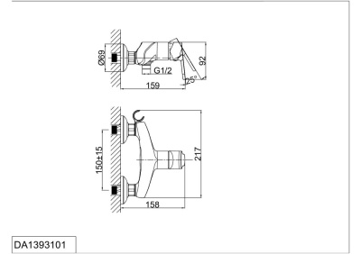 Смеситель для душа DK Rhein Marx (DA1393101) фото в интернет-магазине Русалия