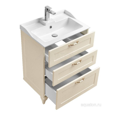 Тумба под раковину AQUATON Леон 65 Н дуб бежевый 1A194601LBPR0 фото в интернет-магазине Русалия