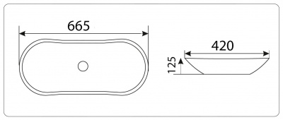 Раковина накладная овальная под бежевый камень MNC 503 CeramaLux фото в интернет-магазине Русалия